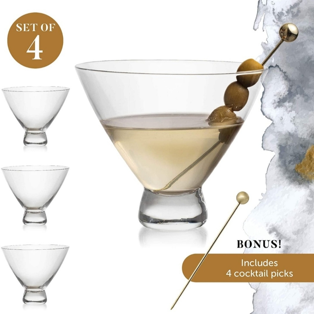 Lumi and Numi glass martini stemless gorgeous set